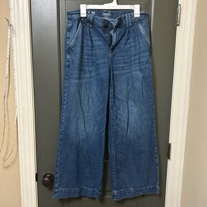 a.n.a High-Rise Wide-Leg Blue Jeans